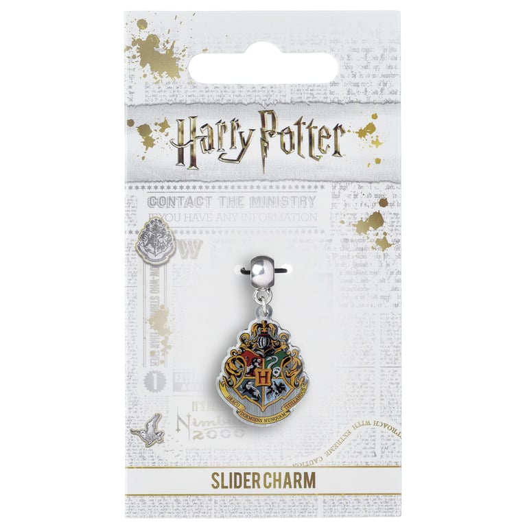 Harry Potter Silver Plated Hogwarts Crest Charm - Official Wizardry Symbol Collectible