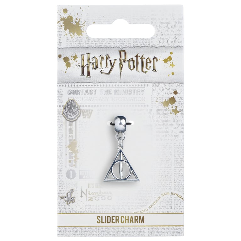 Harry Potter Silver Plated Deathly Hallows Charm - Official Symbol Accessory for Charm Bracelets