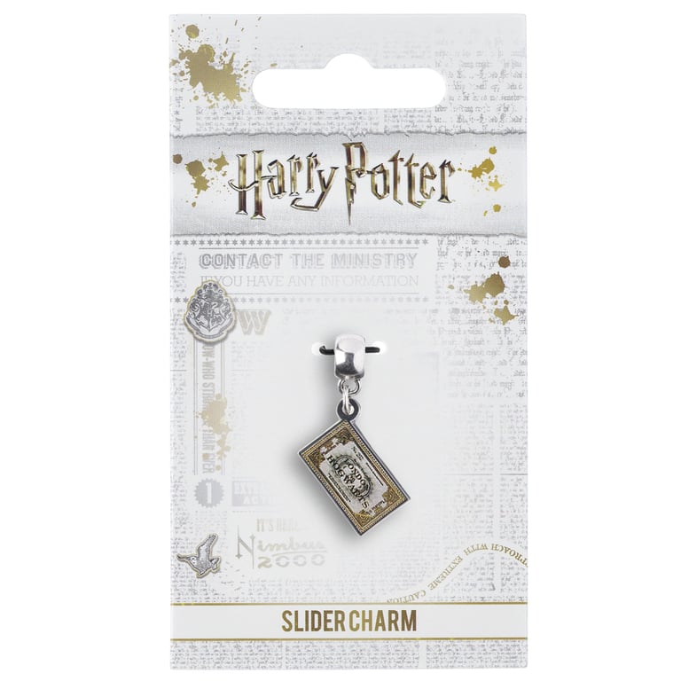 Harry Potter Silver Plated Hogwarts Express Ticket Charm - Detailed Design & Universal Compatibility