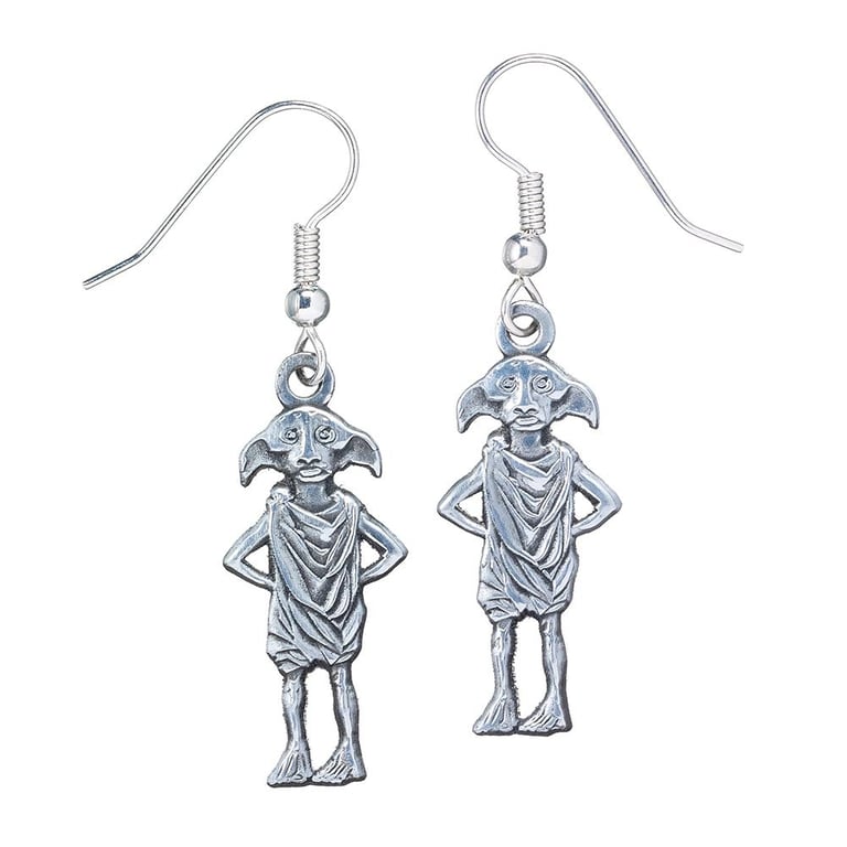 Harry Potter Silver Plated Dobby House Elf Earrings - Detailed Design, Trustworthy Charm