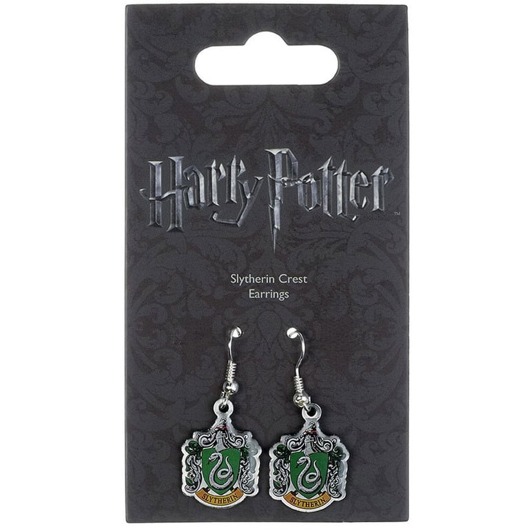 Harry Potter Slytherin Silver Plated Crest Earrings