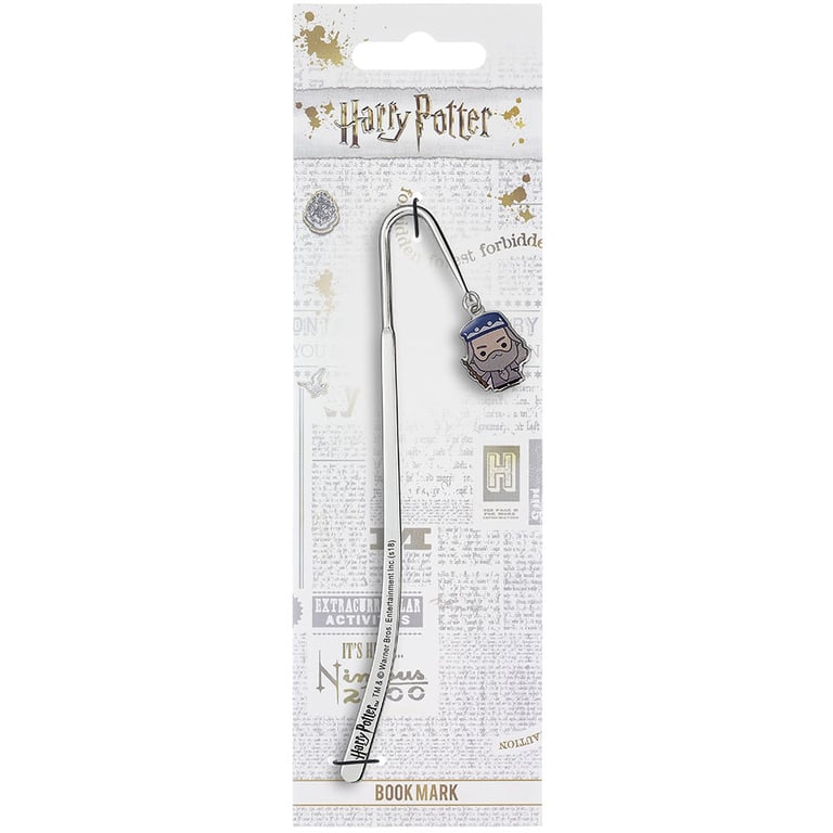 Harry Potter Chibi Dumbledore Silver Plated Bookmark with Professor Charm