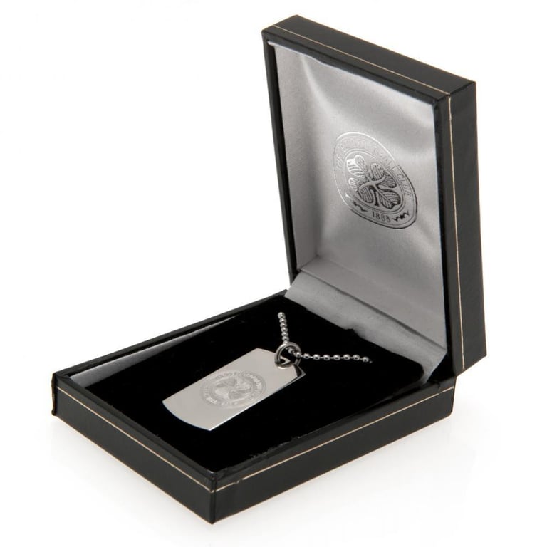 Celtic FC Engraved Stainless Steel Dog Tag with Chrome Finish Chain