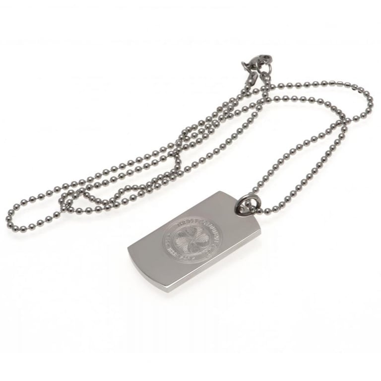Celtic FC Engraved Stainless Steel Dog Tag with Chrome Finish Chain