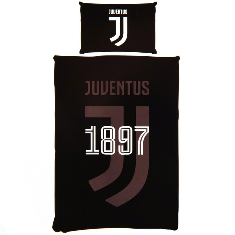 Juventus FC Big Crest 1897 Cotton Polyester Duvet Set, Machine Washable