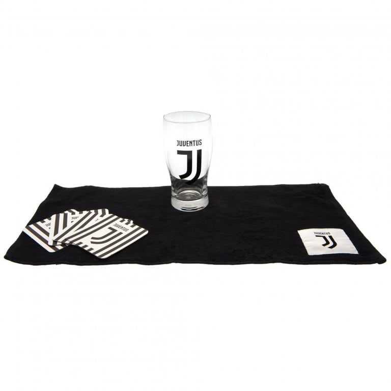 Juventus FC Mini Bar Set - Includes Crested Pint Glass & Towel