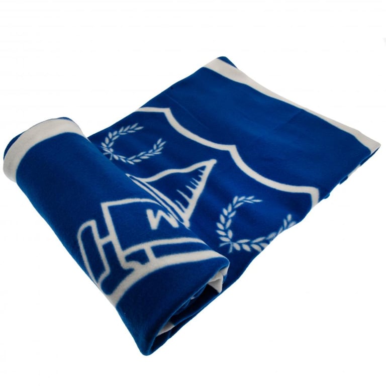 Everton FC Royal Blue Pulse Design Fleece Blanket - Soft, Warm, and Machine Washable