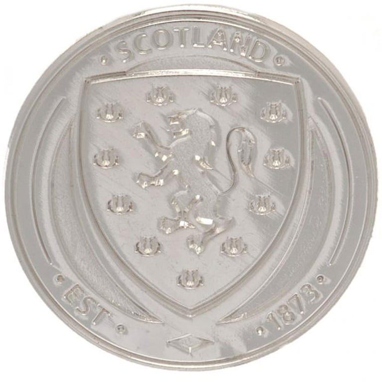 Scottish FA Silver Plated Crest Pin Badge - Die Stamped Design with Broach Fixing
