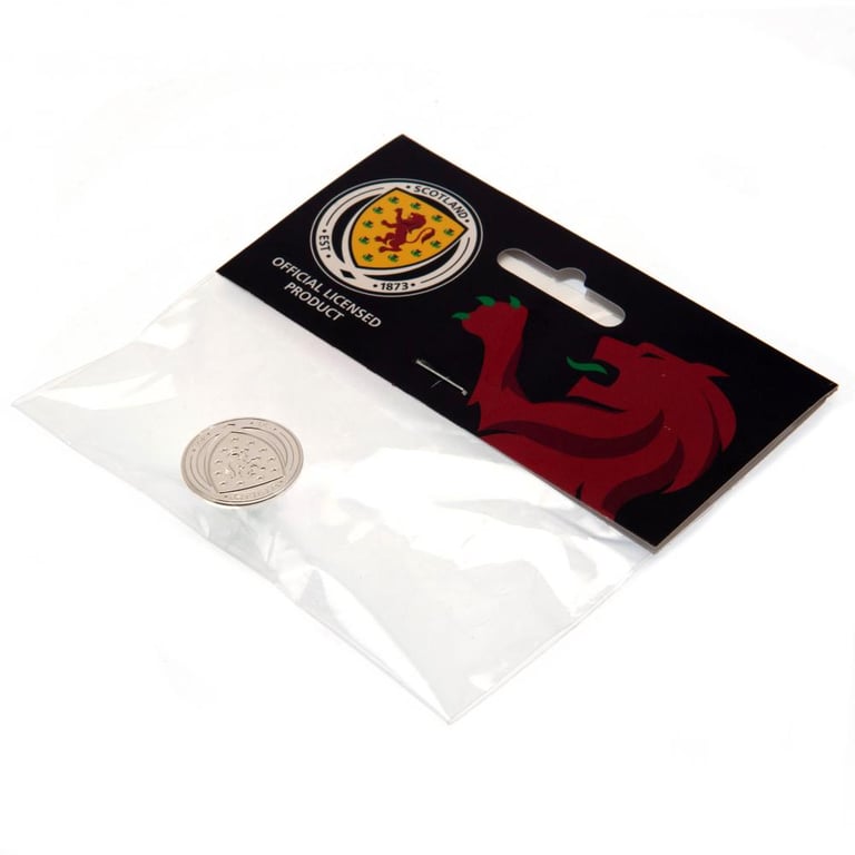 Scottish FA Silver Plated Crest Pin Badge - Die Stamped Design with Broach Fixing