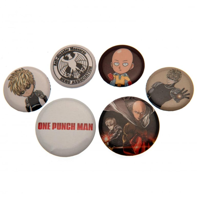 One Punch Man Button Badge Set - Eye-Catching School Bag and Clothing Accessories