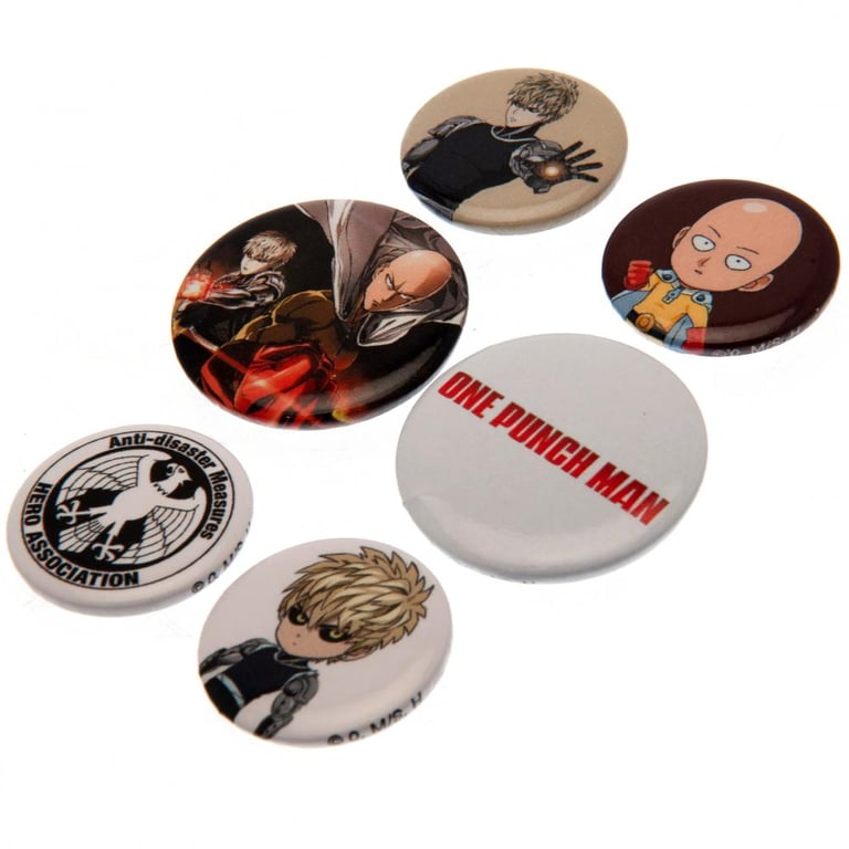 One Punch Man Button Badge Set - Eye-Catching School Bag and Clothing Accessories