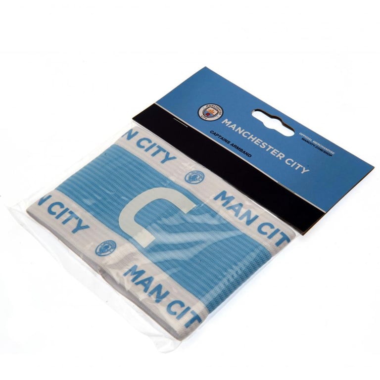 Manchester City FC Captains Armband - Elasticated One Size Fits All Club Team Crest Design
