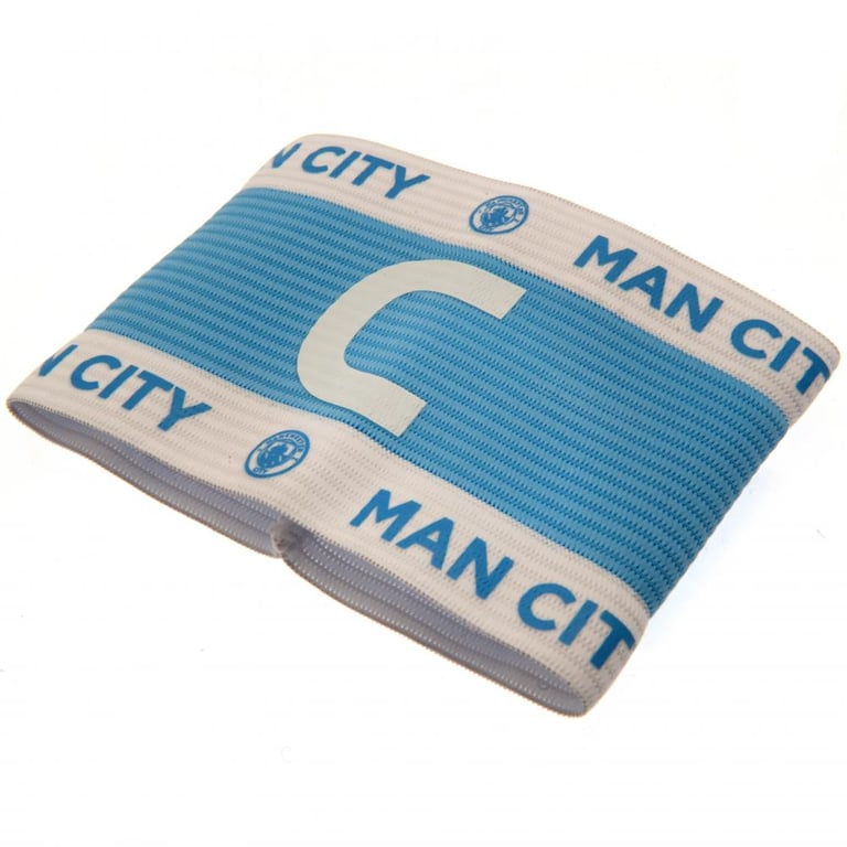 Manchester City FC Captains Armband - Elasticated One Size Fits All Club Team Crest Design