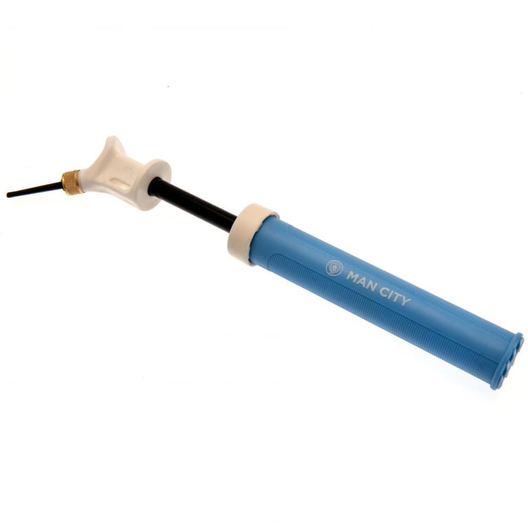 Manchester City FC Dual Action Mini Football Pump with Needle - Portable Inflation Tool