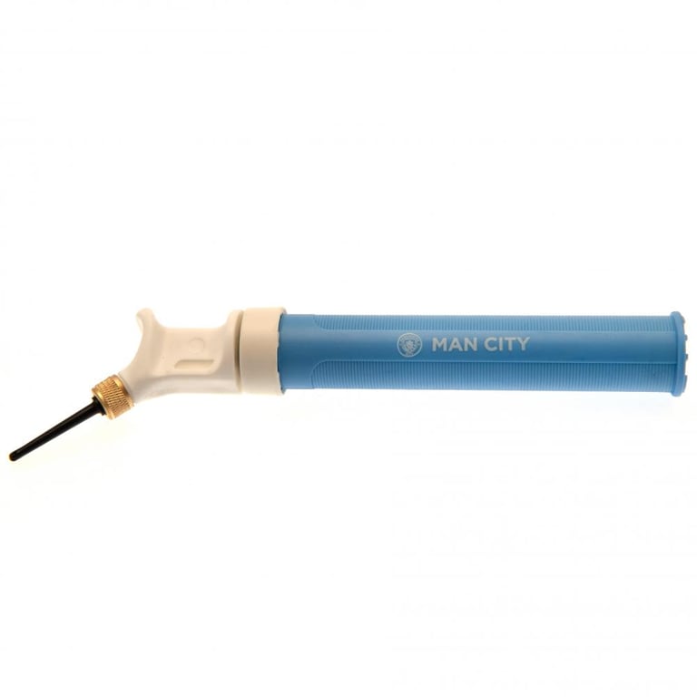 Manchester City FC Dual Action Mini Football Pump with Needle - Portable Inflation Tool