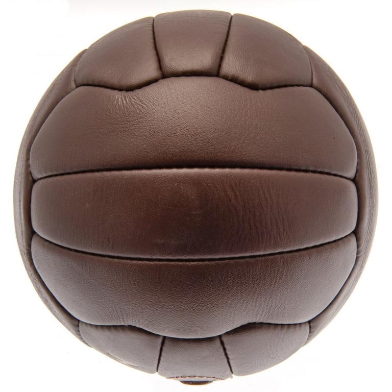 Manchester City FC Genuine Leather Retro Heritage Football - 18 Panel Ball with Gold Debossed Print and Man City Crest