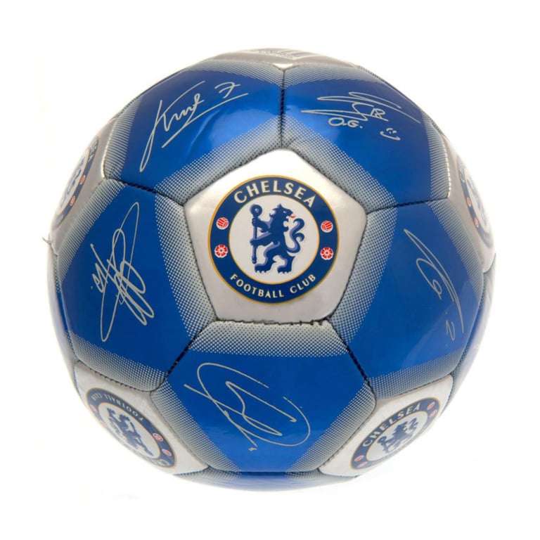 Chelsea FC Signature Skill Ball - Official 32 Panel Club Crest Ball with Player Signatures
