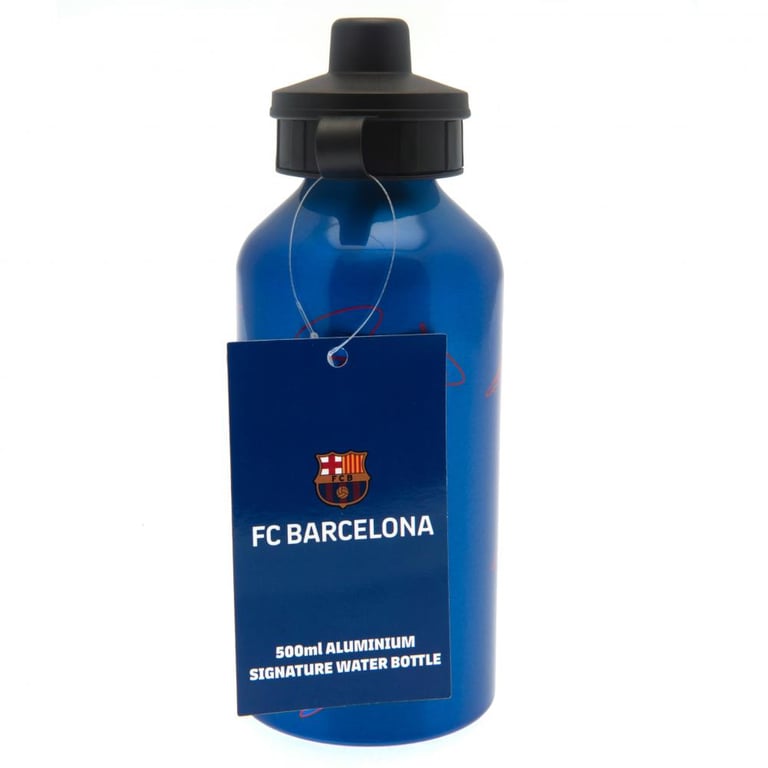 FC Barcelona Official Aluminium Drinks Bottle with Flip Top Cap and Player Signature Prints