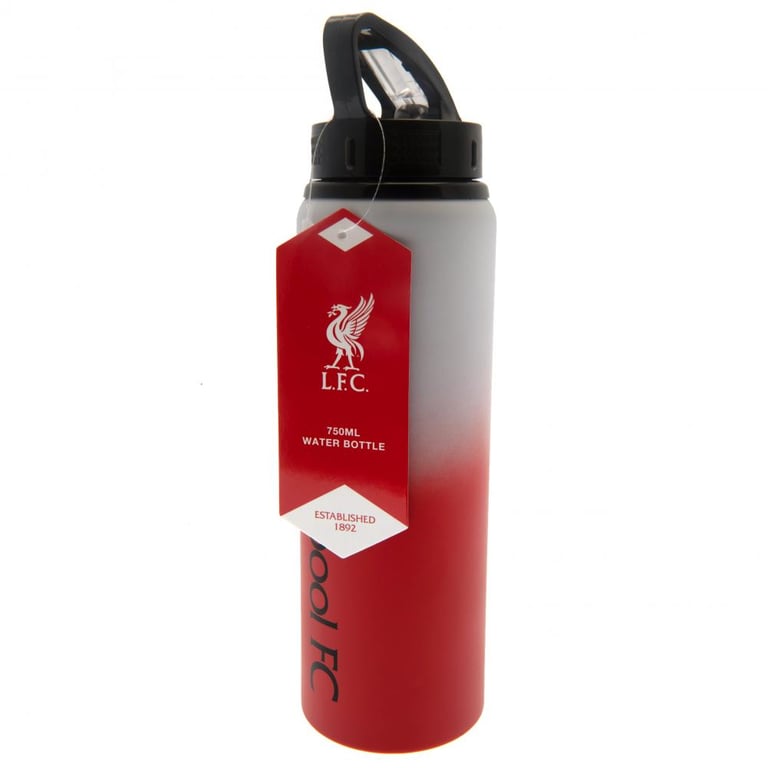 Liverpool FC Liverbird Crest Aluminium Drinks Bottle - XL Capacity with Canteen Quench Cap and Closable Spout