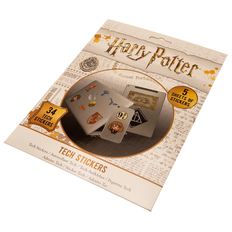 Harry Potter Vinyl Tech Stickers - Set of 34 Self-Adhesive Designs for Tablets and Phones