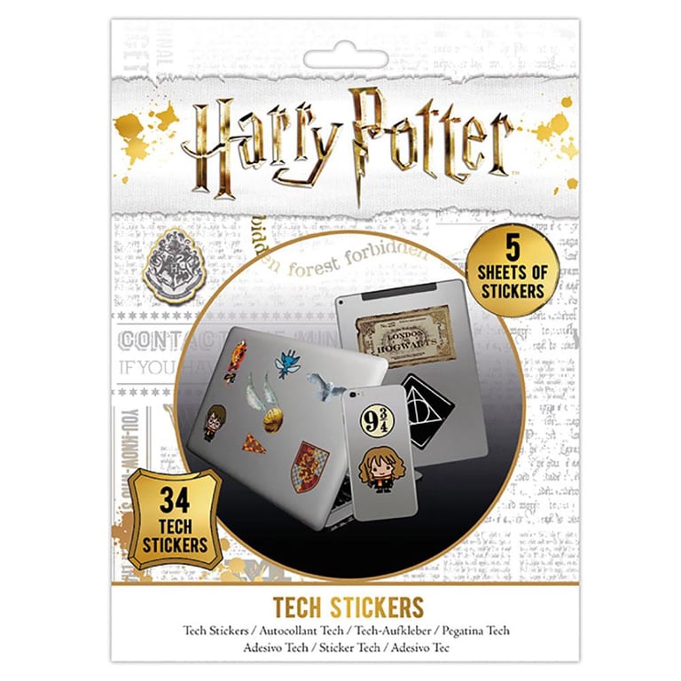 Harry Potter Vinyl Tech Stickers - Set of 34 Self-Adhesive Designs for Tablets and Phones