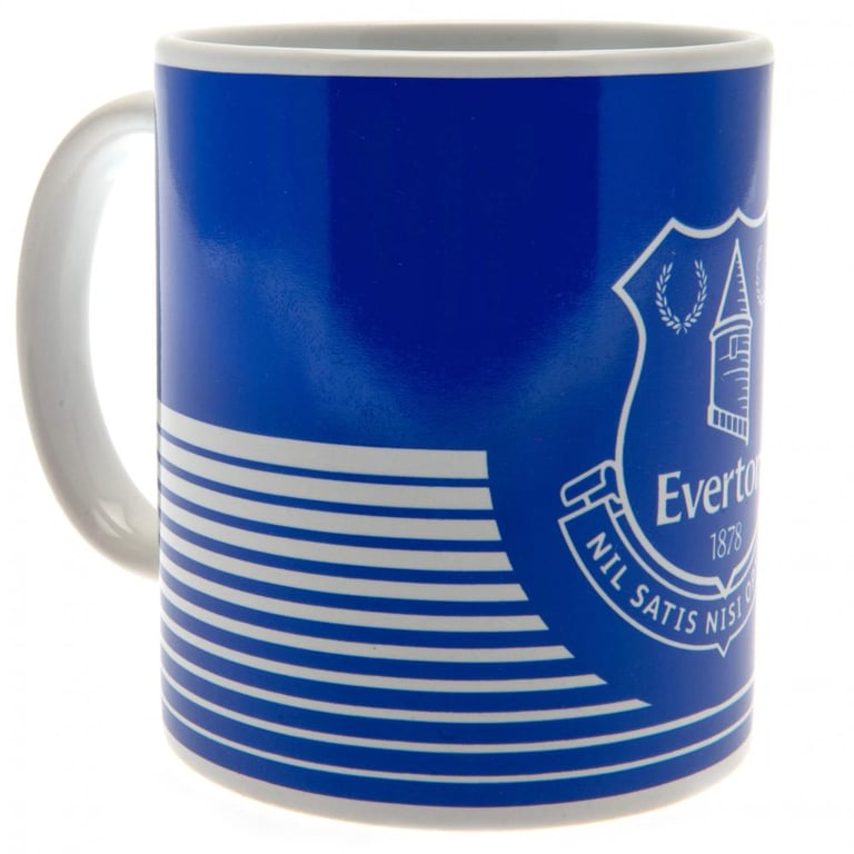Everton FC Linea Ceramic Coffee Mug - Kiln-Fired Blue and White Crest Design