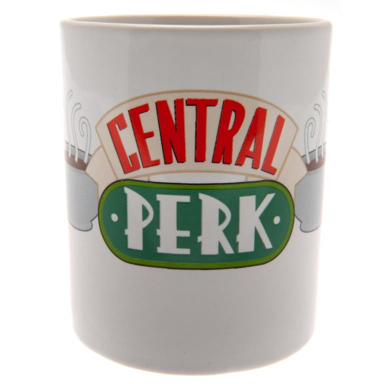 Central Perk Friends Ceramic Coffee Mug with White Handle and Glazed Finish