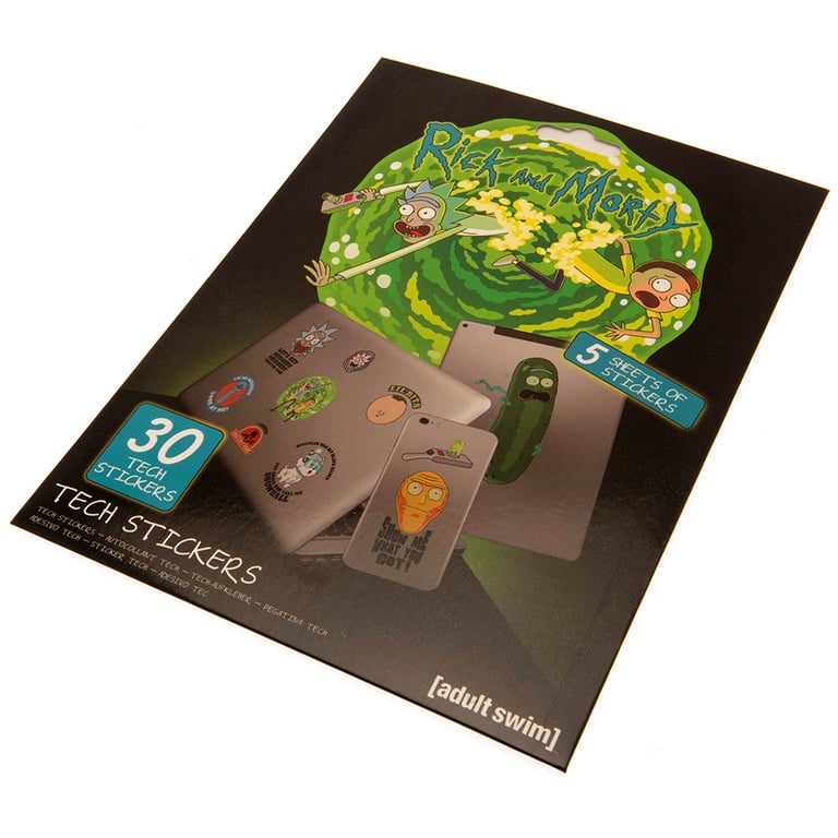 Rick And Morty Vinyl Tech Stickers - 30 Self Adhesive Designs for Tablets & Phones