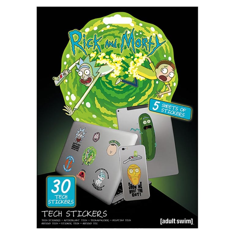 Rick And Morty Vinyl Tech Stickers - 30 Self Adhesive Designs for Tablets & Phones