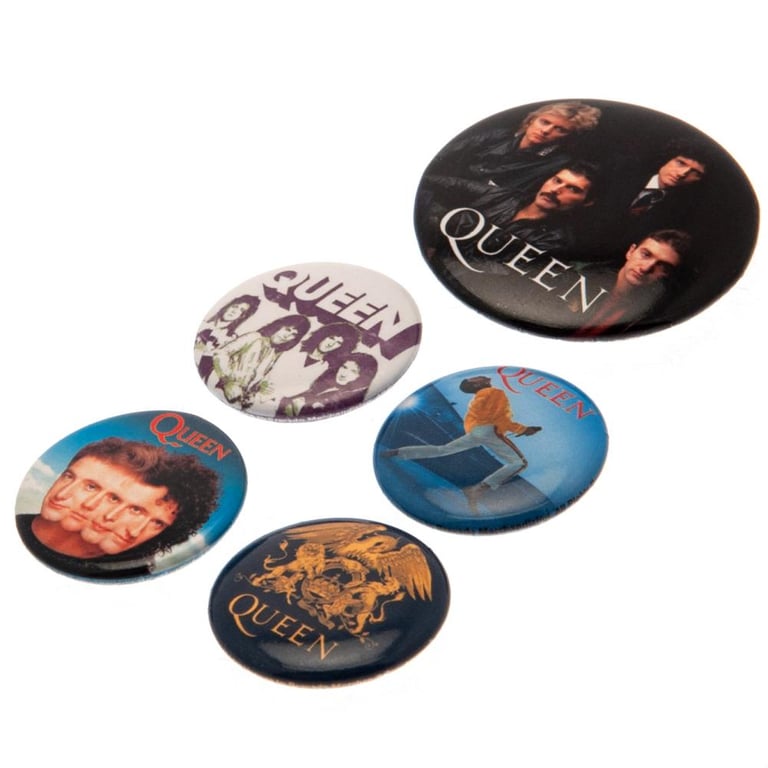 Queen Button Badge Set - Fashionable School Badges with Customizable Slogans and Safety Pin Fixing