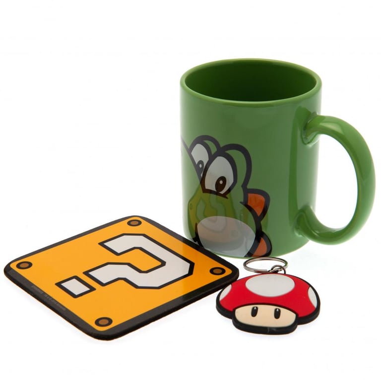 Super Mario Yoshi Coaster Set & Ceramic Mug Gift