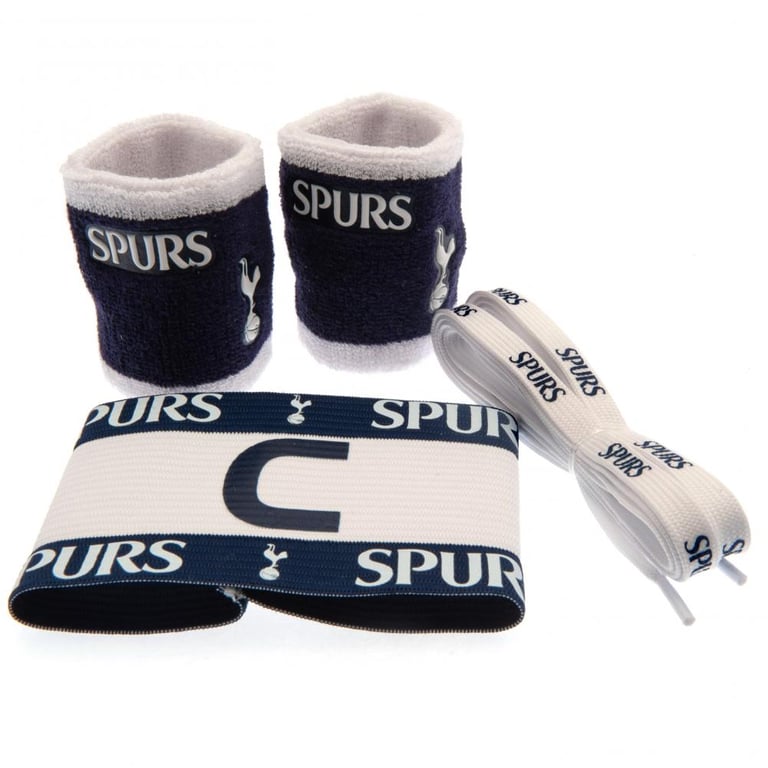 Tottenham Hotspur FC Training Accessories Set - Navy & White Crest Wristbands & Team Gear