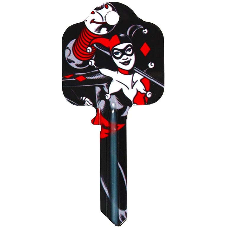 DC Comics Door Key Harley Quinn - High Quality Blank Door Key with Detailed Harley Quinn Designs, UL2 & UL054 Compatible