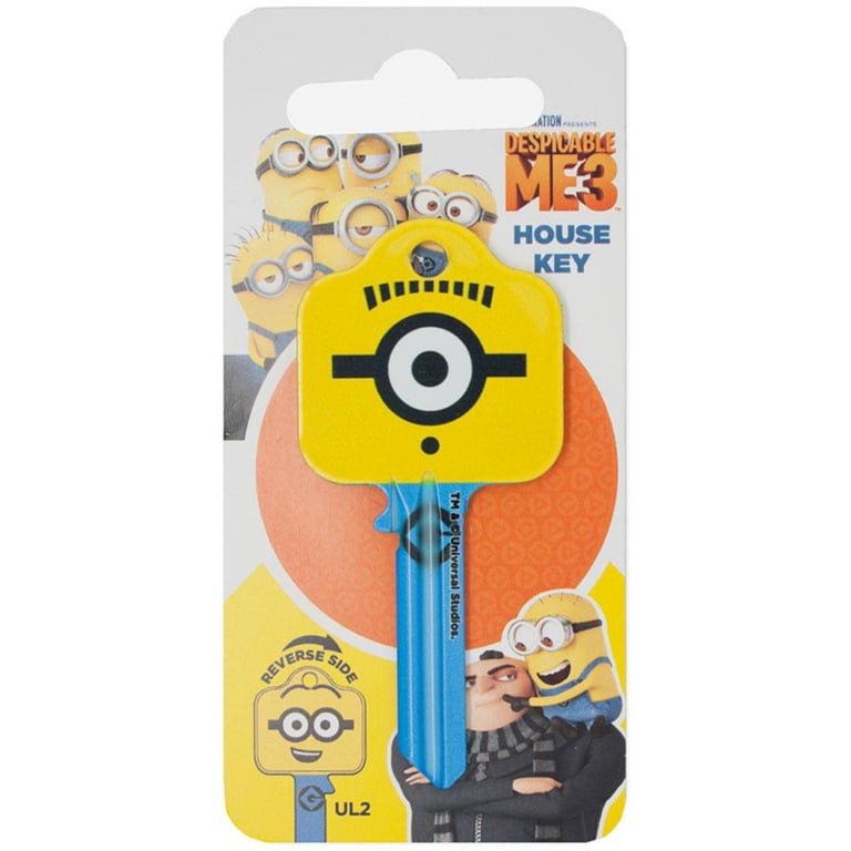 Despicable Me Door Key Minion - High Quality Detailed Design Blank Key Suitable for UL Locks