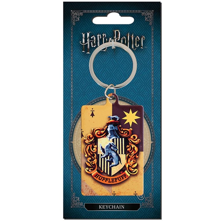 Harry Potter Hufflepuff House Crest Metal Keyring - Official Hogwarts Licensed Keychain