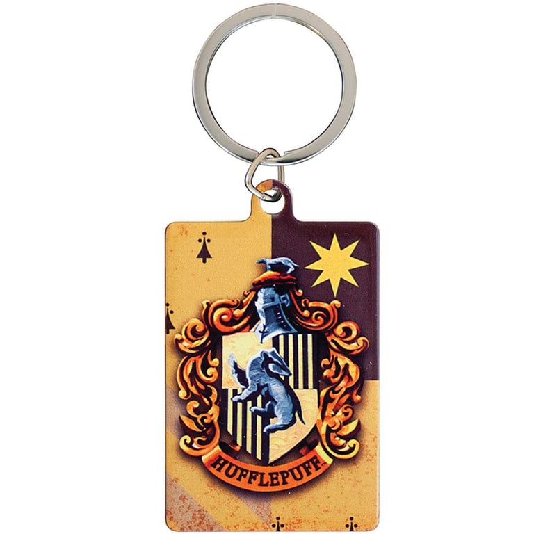 Harry Potter Hufflepuff House Crest Metal Keyring - Official Hogwarts Licensed Keychain