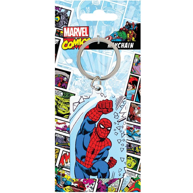 Marvel Comics Metal Keyring Spider-Man - Detailed Comic Style Keychain with Marvel Logo