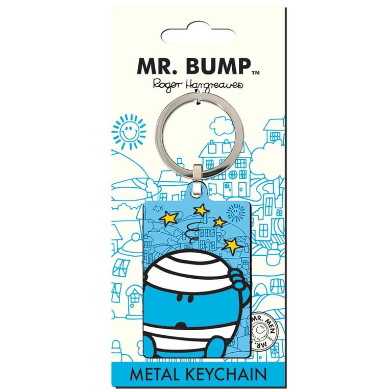 Mr Bump Metal Keyring - Colourful Cartoon Character Keychain