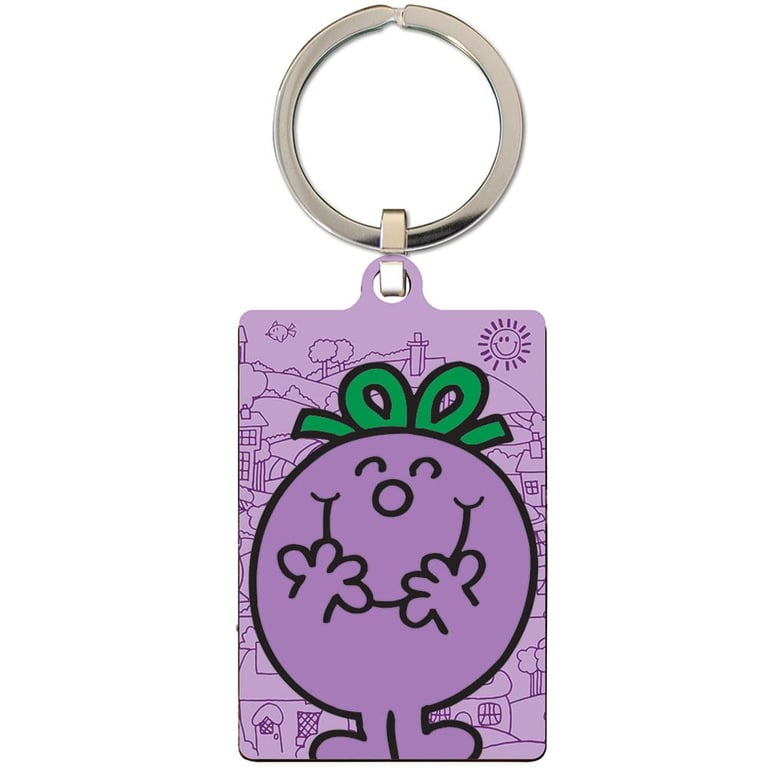 Little Miss Naughty Metal Keyring - Colourful Cartoon Character Charm Keychain Home Decor Accessory