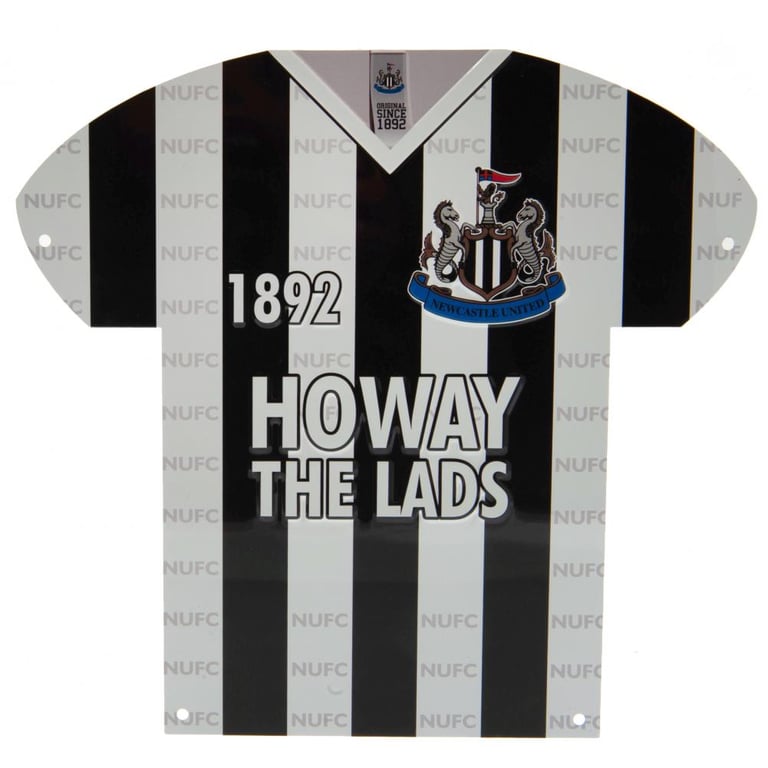 Newcastle United FC Metal Classic Home Shirt Sign