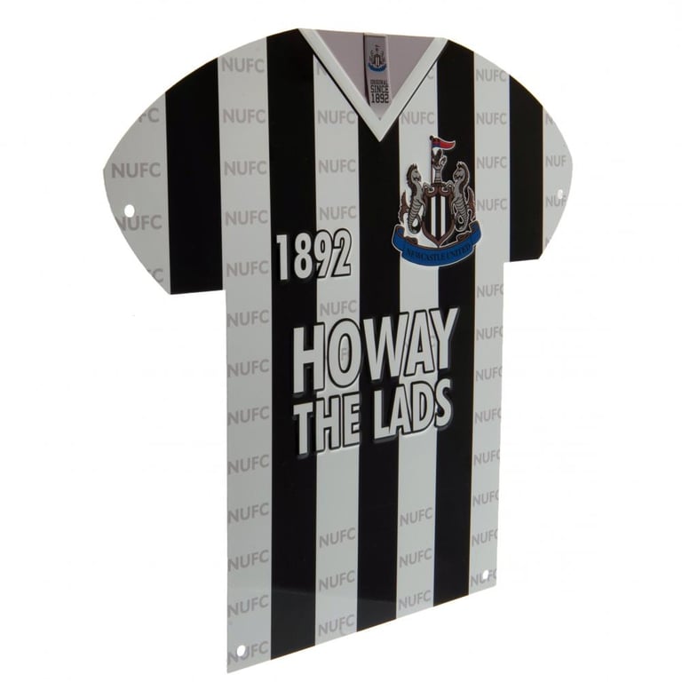 Newcastle United FC Metal Classic Home Shirt Sign