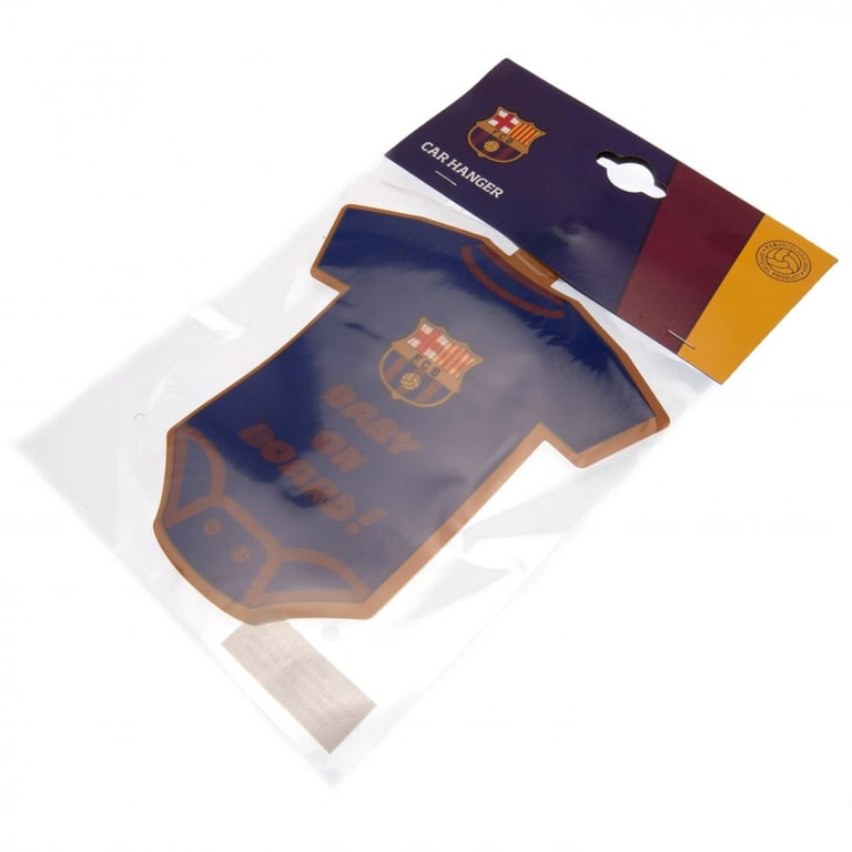 FC Barcelona Baby On Board Sign - Car Decor with Barca Crest Bodysuit Design and Safety Notice