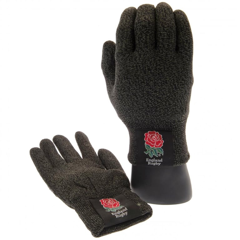 England RFU Touchscreen Youth Gloves - Fleece Lined, Grip Detail, Copper Infused