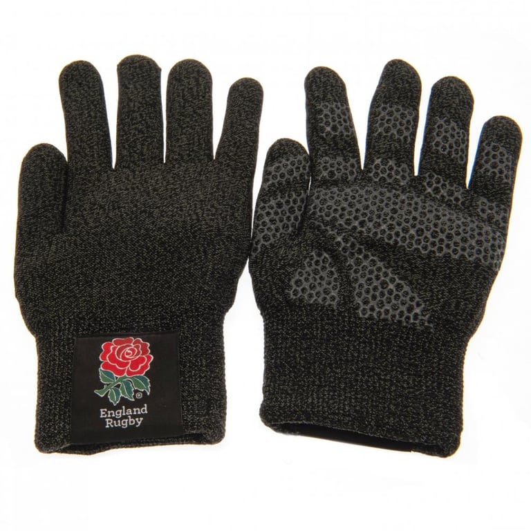 England RFU Touchscreen Youth Gloves - Fleece Lined, Grip Detail, Copper Infused
