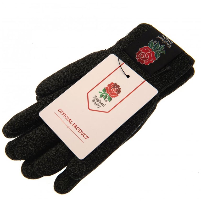 England RFU Touchscreen Youth Gloves - Fleece Lined, Grip Detail, Copper Infused