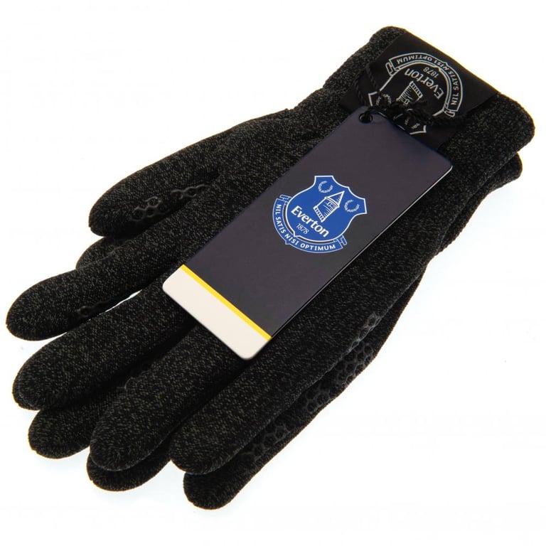 Everton FC Luxury Touchscreen Gloves Youths - Warm Fleece Lined with Grip Detail and Club Crest