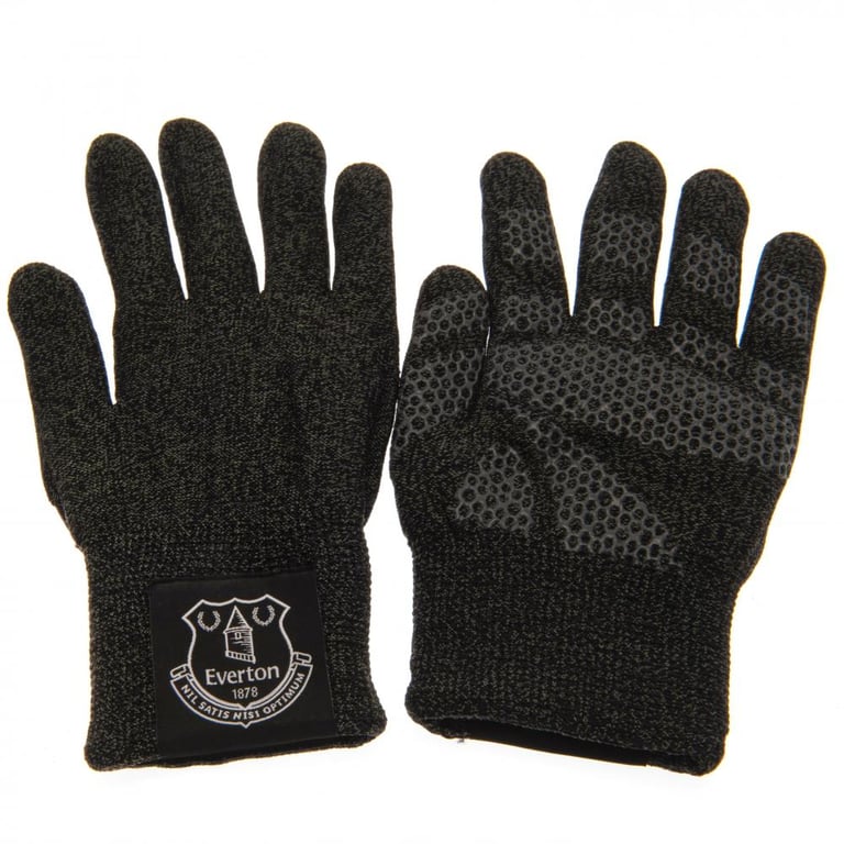 Everton FC Luxury Touchscreen Gloves Youths - Warm Fleece Lined with Grip Detail and Club Crest
