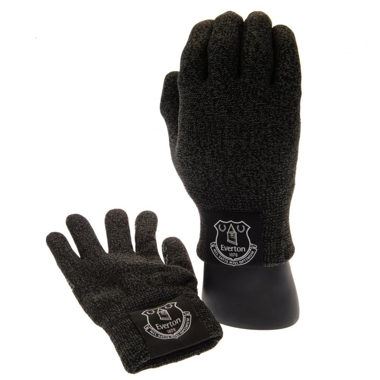 Everton FC Luxury Touchscreen Gloves Youths - Warm Fleece Lined with Grip Detail and Club Crest