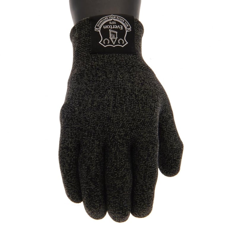 Everton FC Luxury Touchscreen Gloves Youths - Warm Fleece Lined with Grip Detail and Club Crest