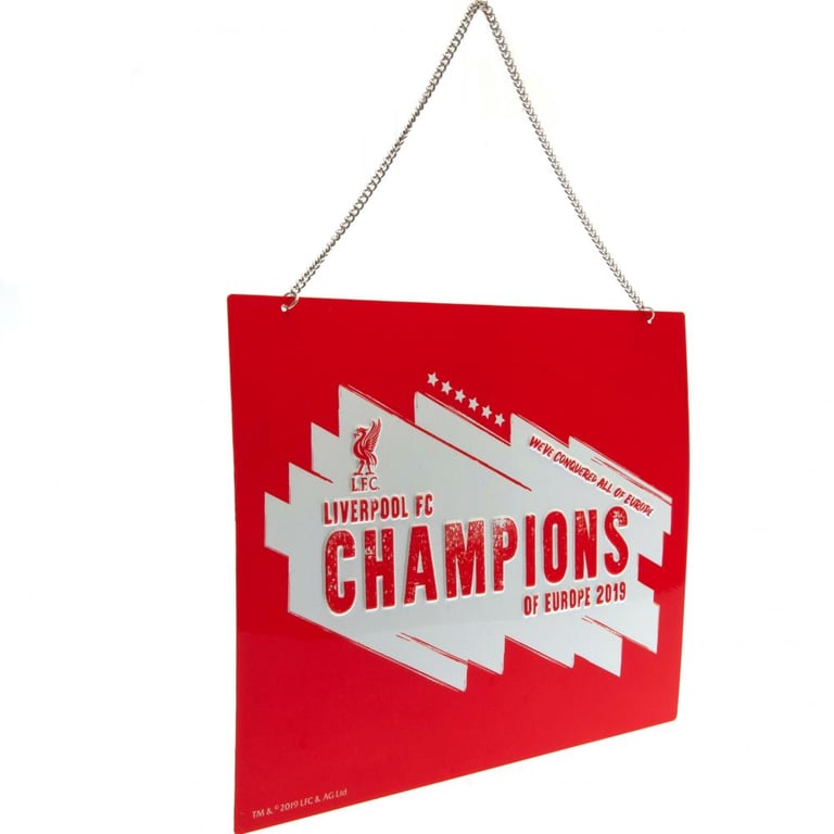 Liverpool FC Champions of Europe Metal Sign - 2019 Design Hanging Wall Art